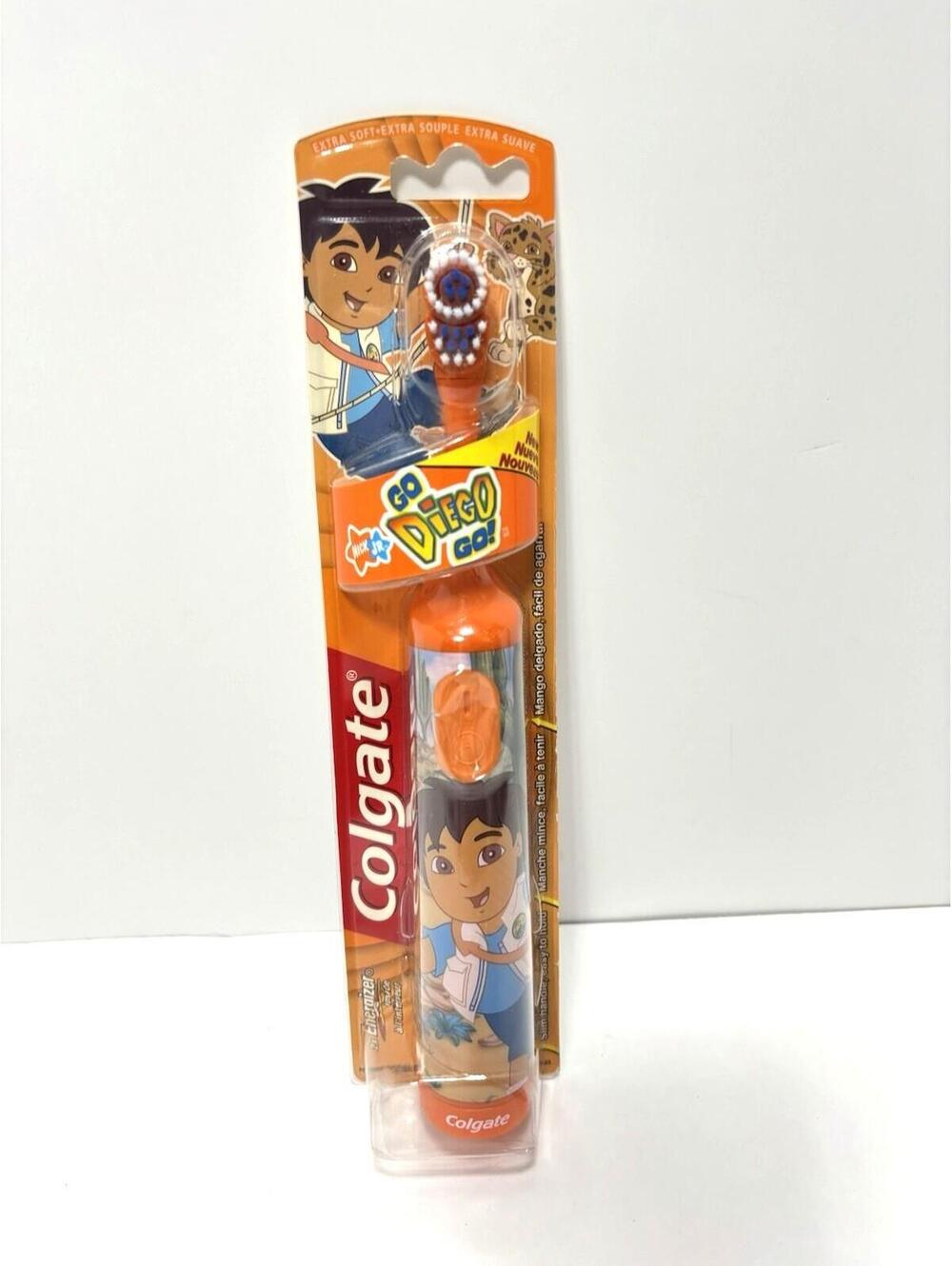 RARE Colgate Kids Go Diego Go Battery Toothbrush Extra Soft Bristles New
